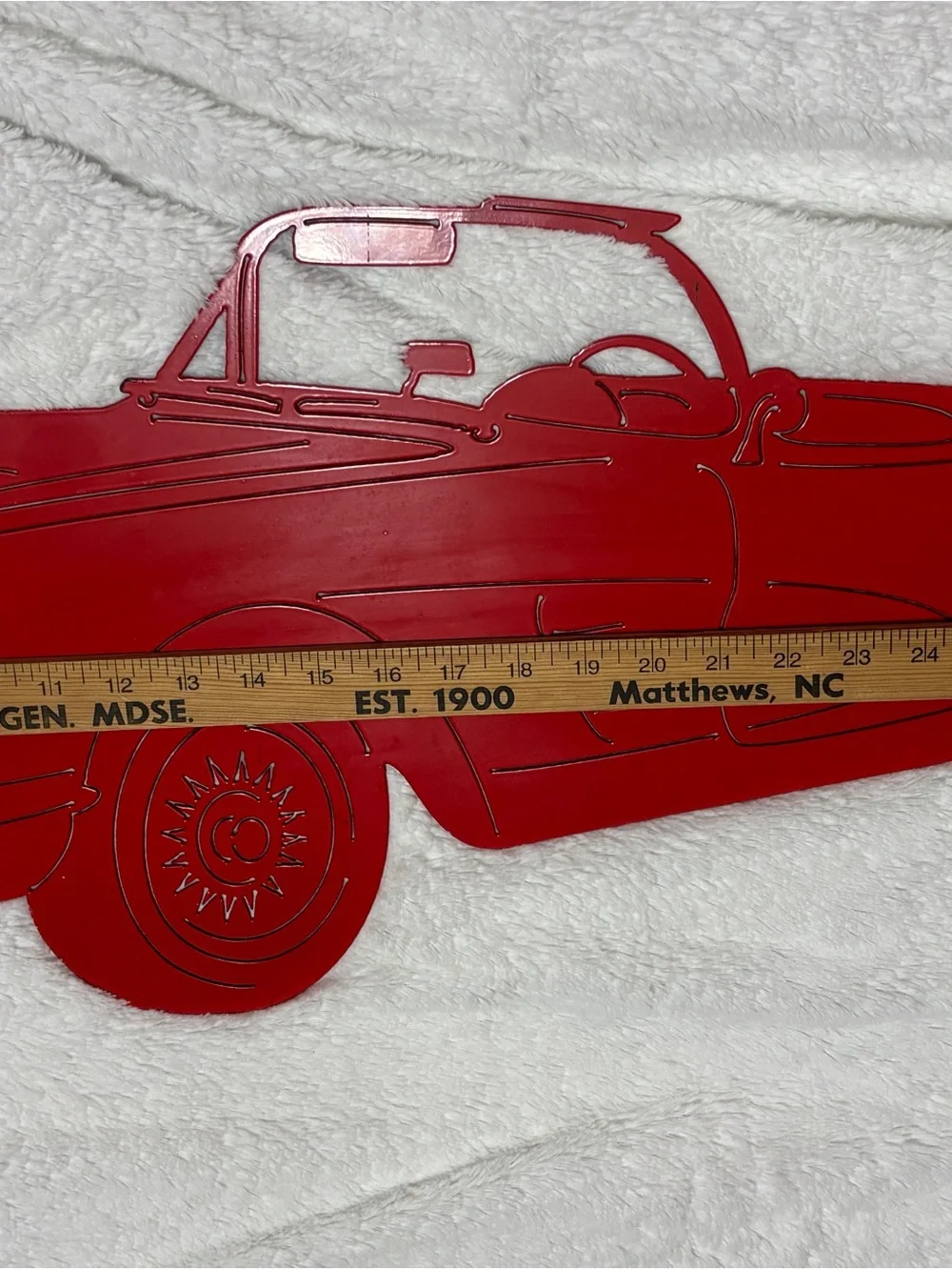 Red Retro Convertible Metal Wall Decor - Unbranded